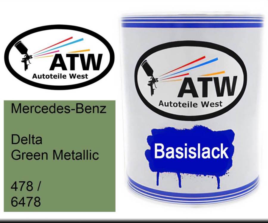 Mercedes-Benz, Delta Green Metallic, 478 / 6478: 1L Lackdose, von ATW Autoteile West.